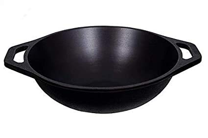 Cast Iron Kadai Wok 10 inch
