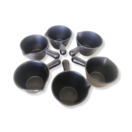Bamby Black Melamine Small Spoon Shape 100 ml Set of 2, for Cream Suger Milk Sauce Chutney or Pickle