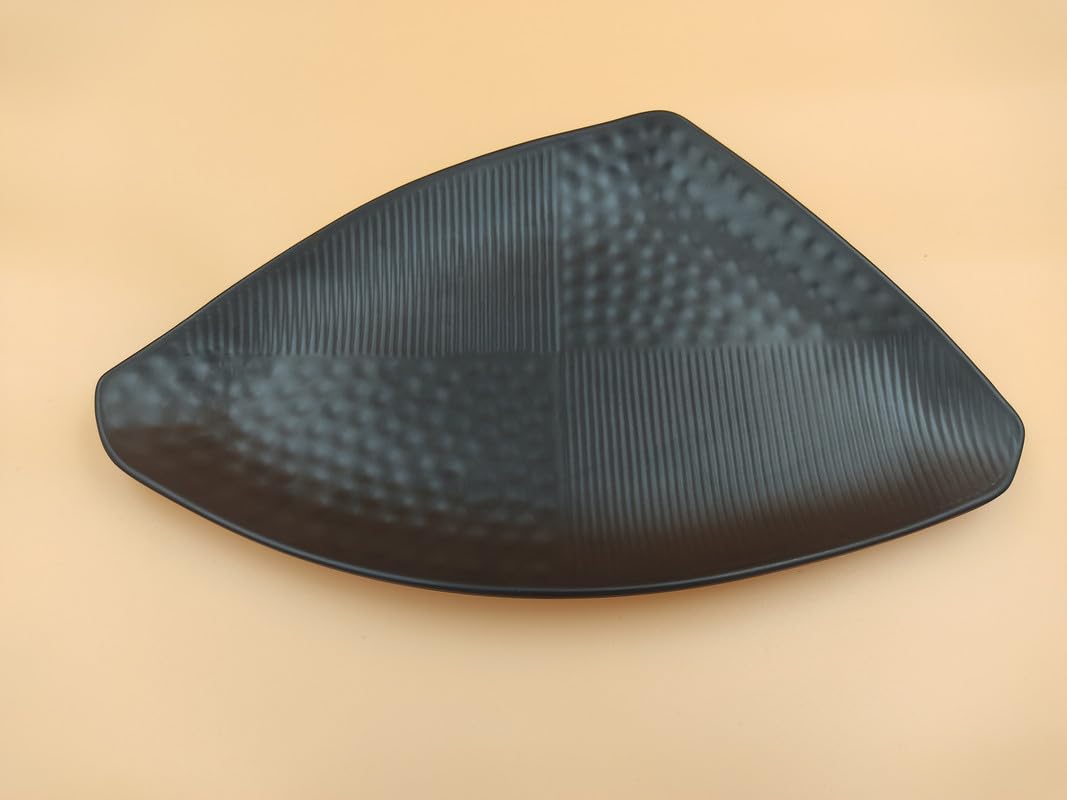 Hospitality Matt Black Melamine Melamine Platter Unique Food Restaurant Luxury Triangular Plate (Pack of 2Pc)