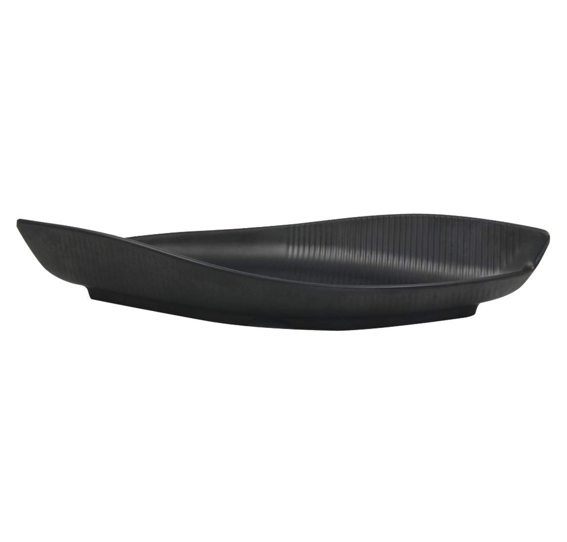 Sash Mart Boat Shape Serving Platter or Tray to Serve Snacks Salads Fruits Multi Use Microwave Safe Melamine Black
