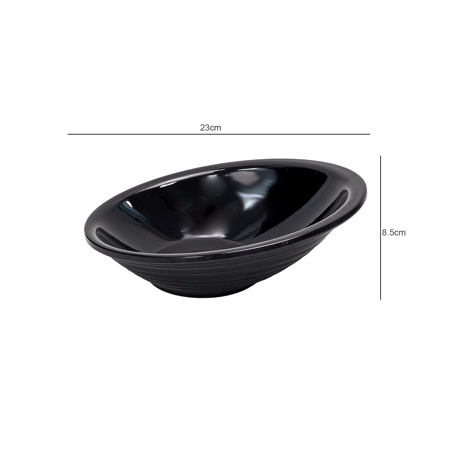 Hi Luxe Melamine Slant Bowl Special Curved Shape in Classic Royal Matte Black Color Serving Bowls for Dessert, Ice Cream, Snacks, Candies, chocolates Kitchenware Tableware Dinnerware
