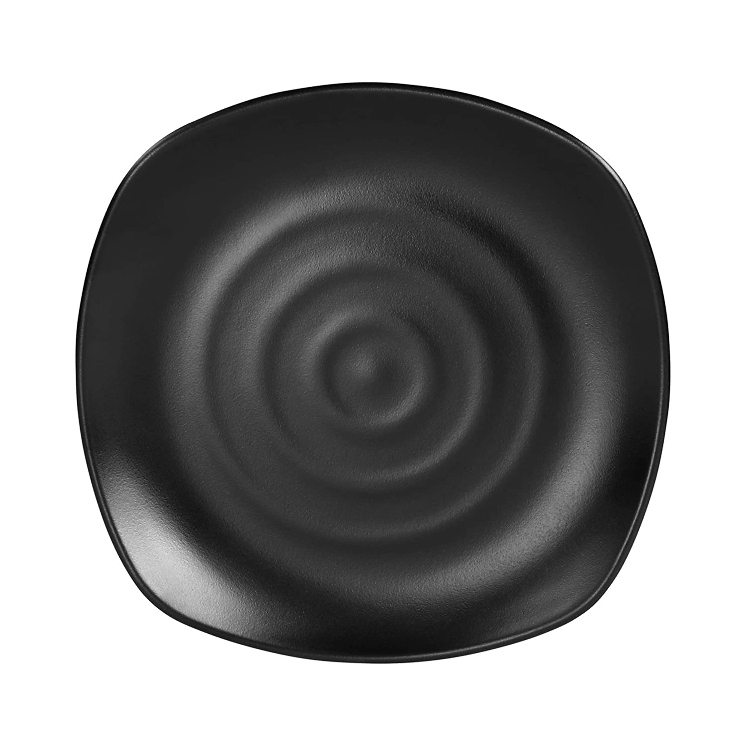 Pack of 12 Square Plate Melamine Dinner Set - Full Plates with Katoris (Matt Black Finish).