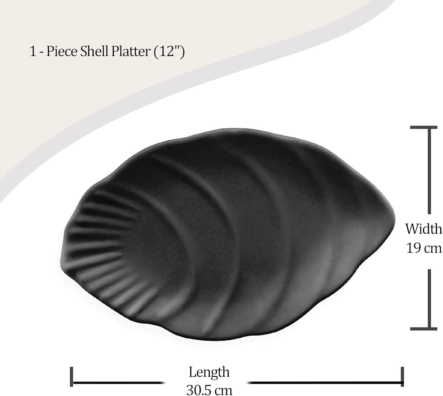 Shell Melamine Platter, Black