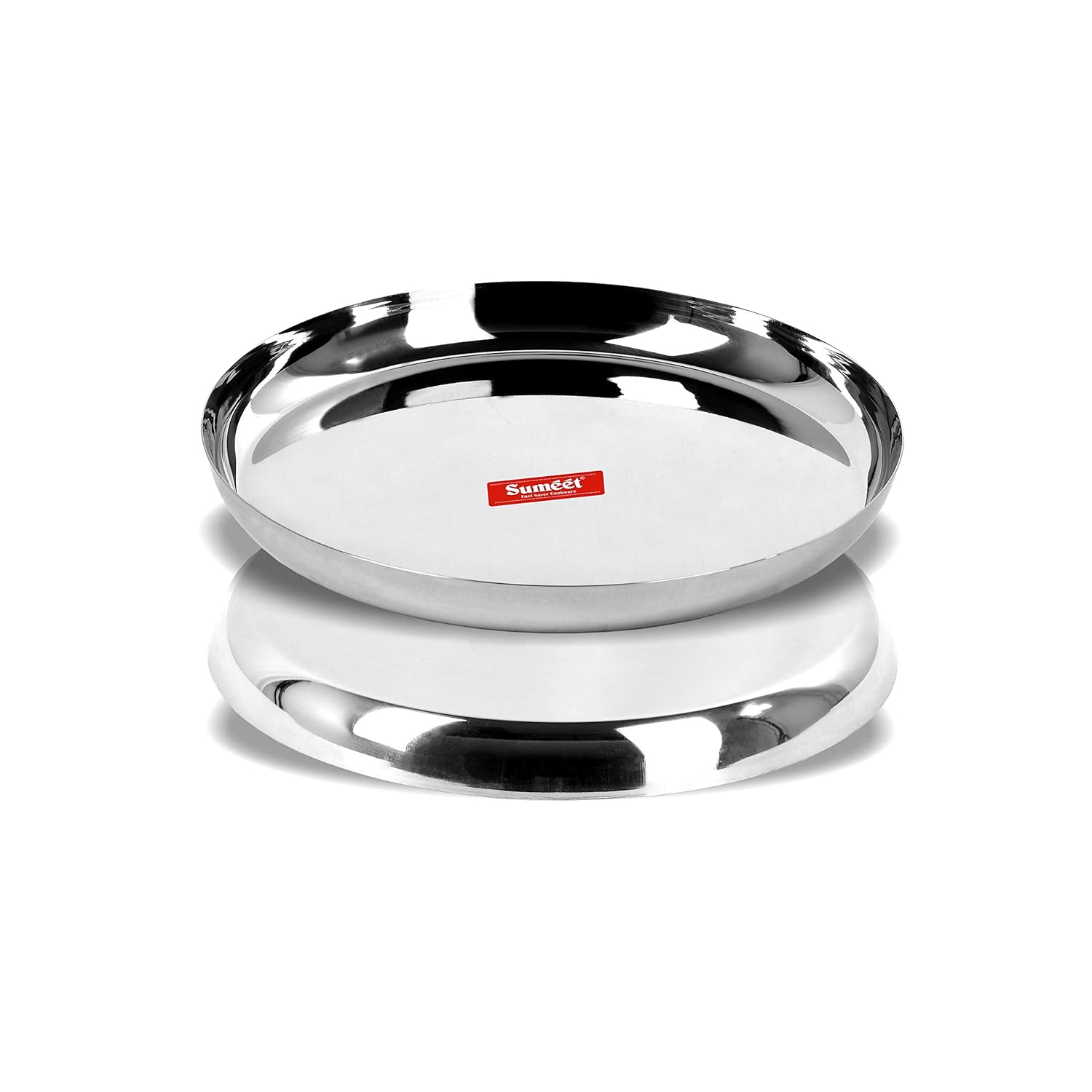 Sumeet Stainless Steel Dinner Plates - Set Of 2, Silver
