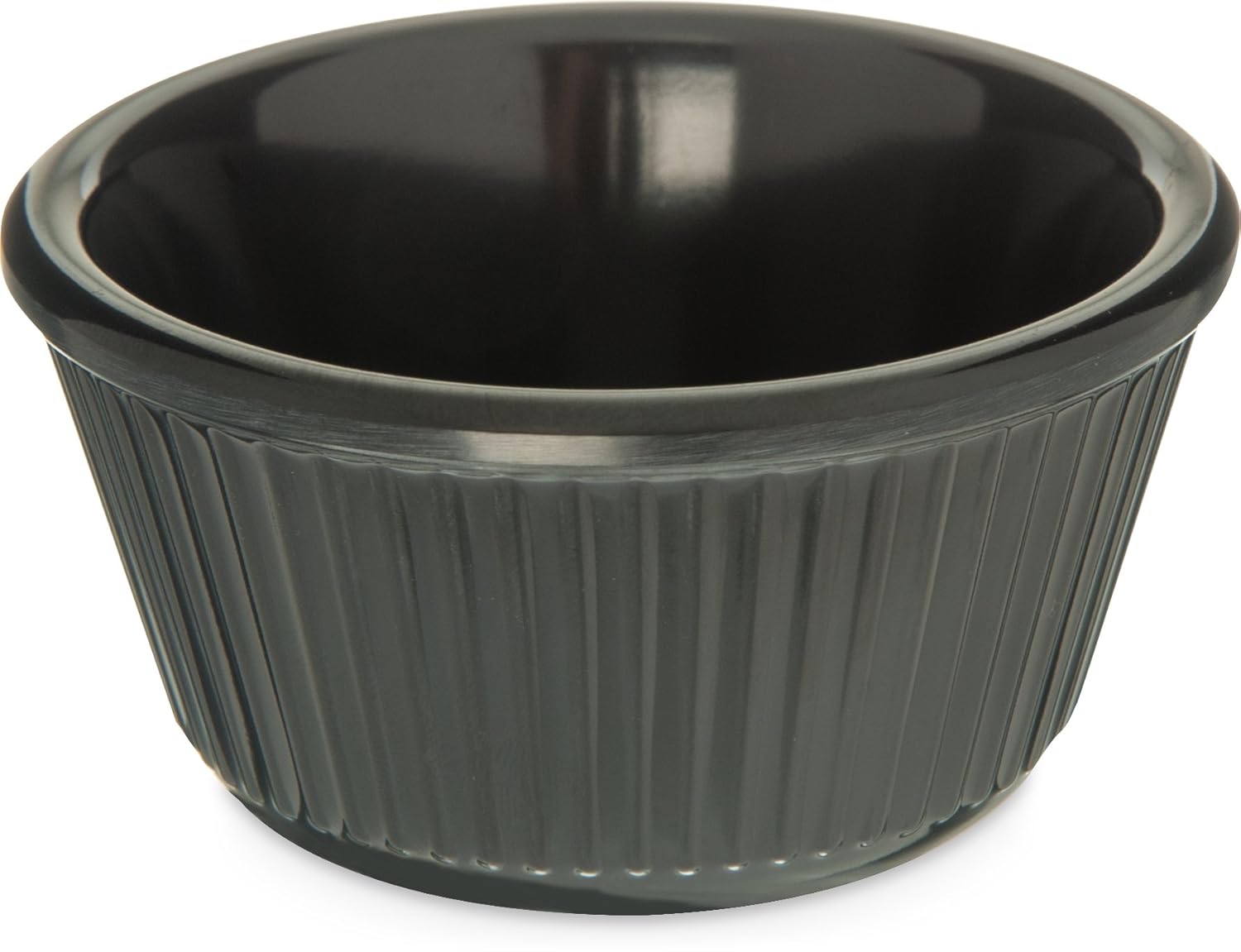 Melamine Fluted Bowl Ramekin 4 Oz - Black